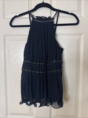 BCBG maxazaria Black Pleated Halter top